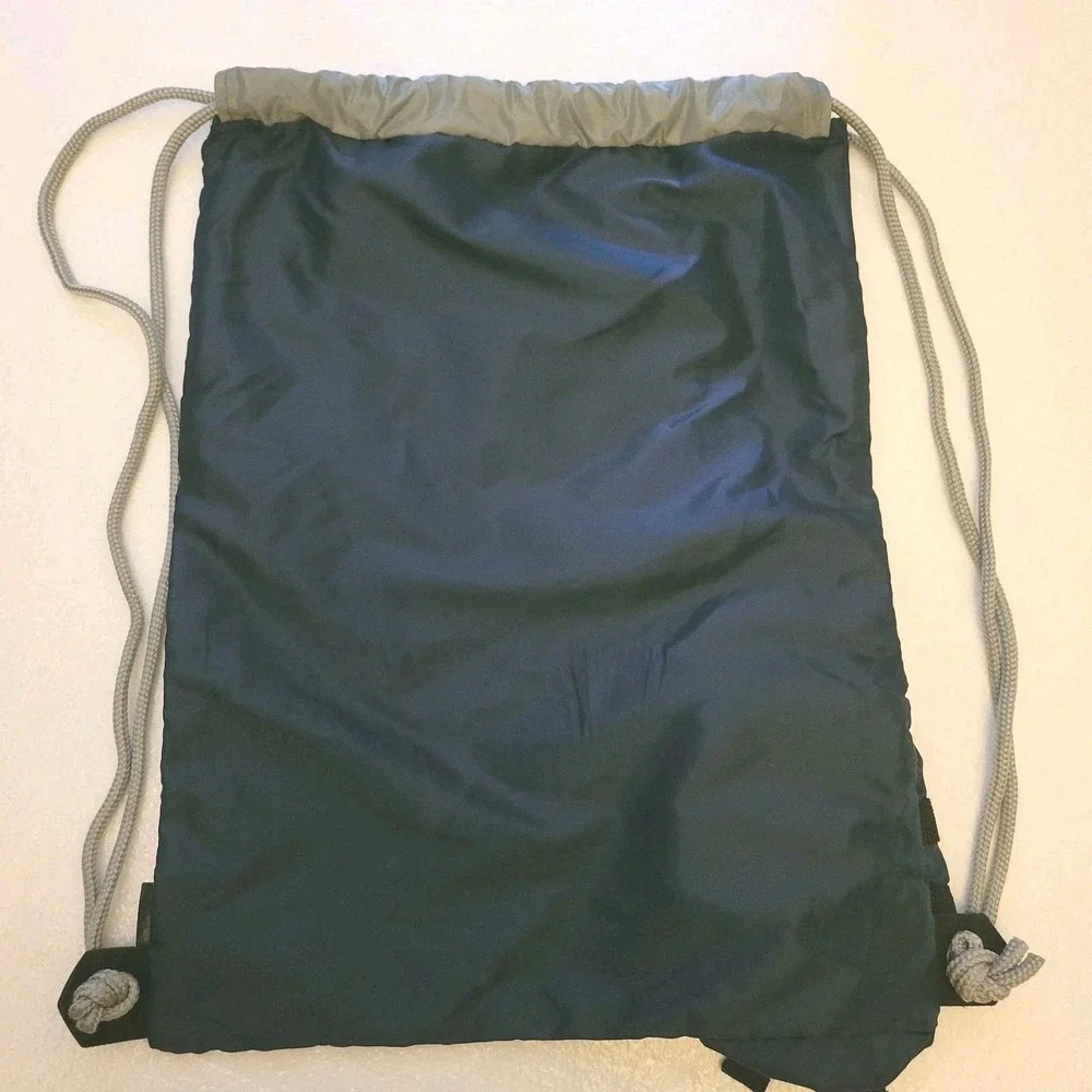 Vintage‎ 90s HEAD Drawstring Gym Bag Blue Nylon w/ Drink Holder 17x13.5